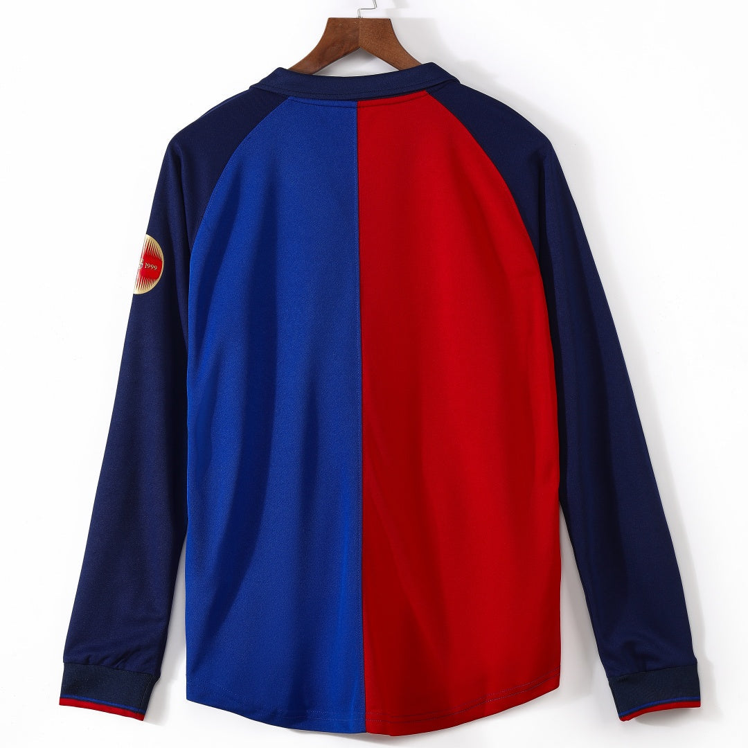 Barcelone Maillot Manches Longues Domicile Rétro 1999/2000 – vue 2