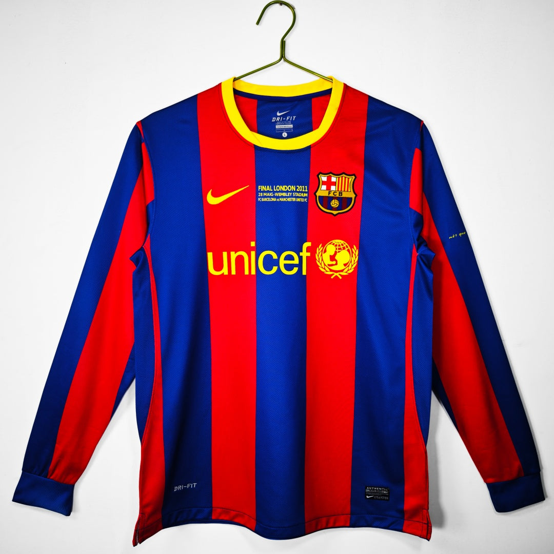 Barcelone Maillot Manches Longues Domicile Rétro 2010/2011
