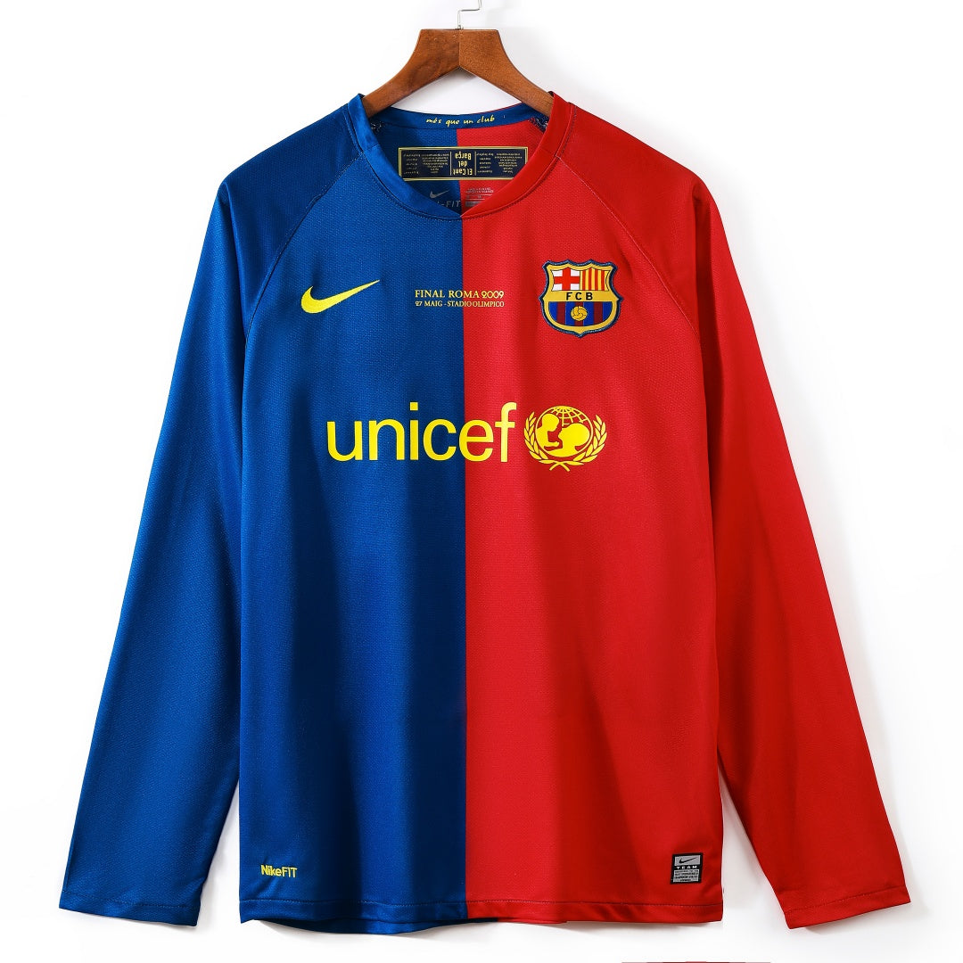 Barcelone Maillot Manches Longues Domicile Rétro 2008/2009
