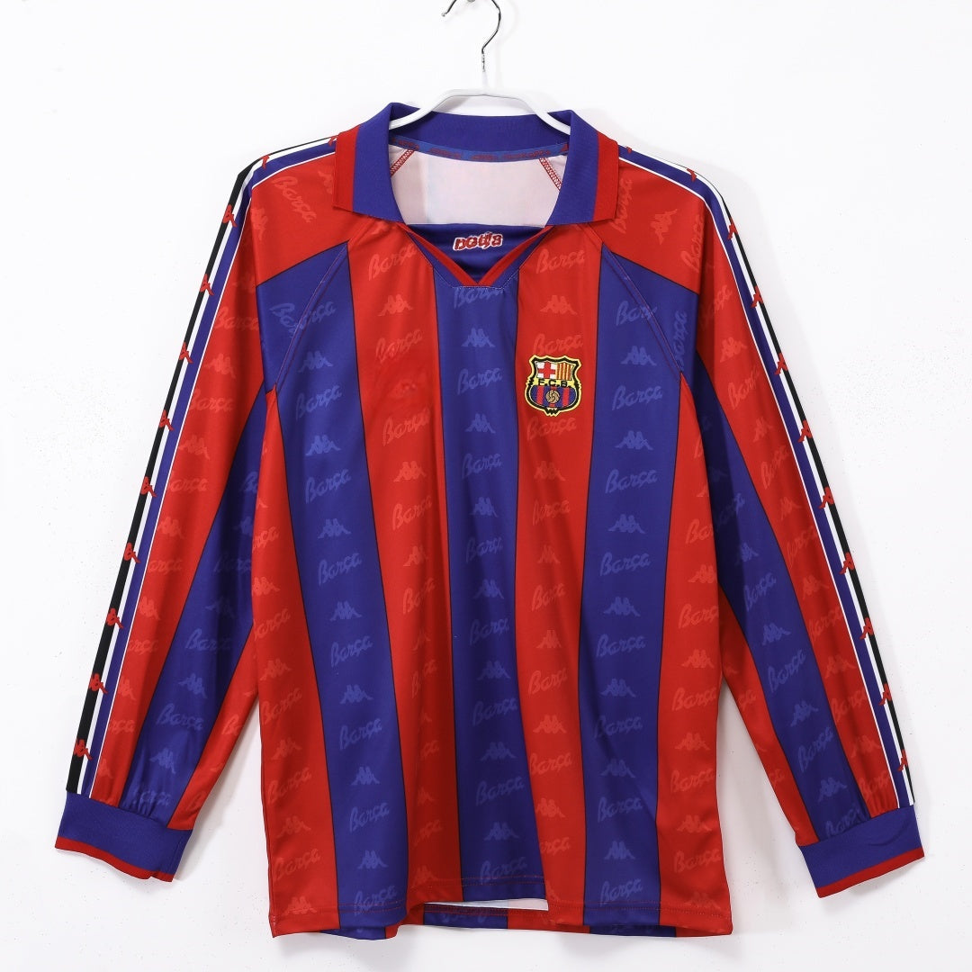 Barcelone Maillot Manches Longues Domicile Rétro 1995/1997