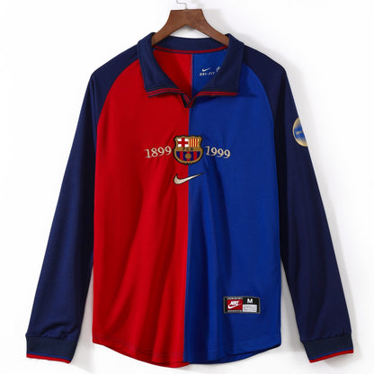 Barcelone Maillot Manches Longues Domicile Rétro 1999/2000