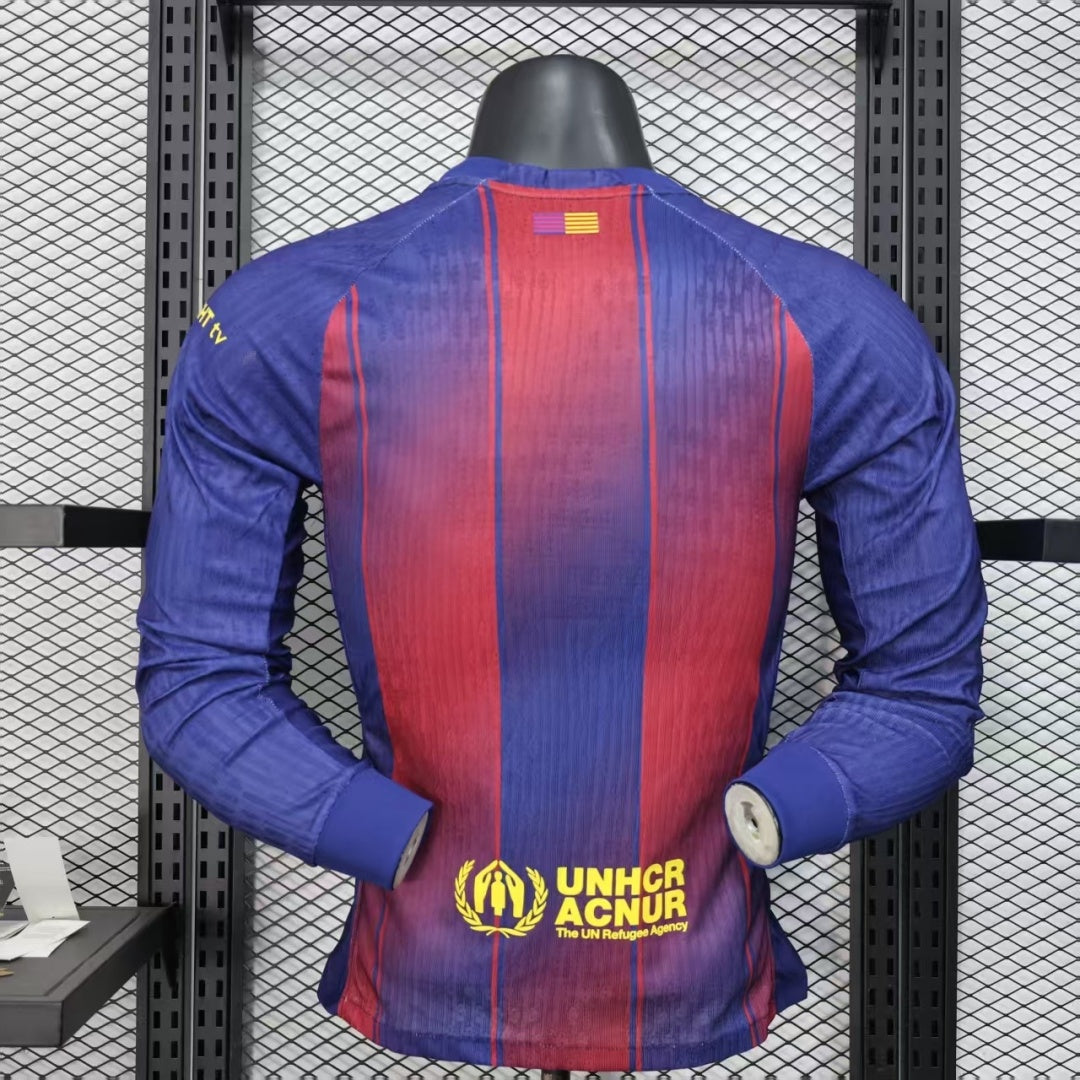 Barcelone Maillot Manches Longues Domicile 25/26 – Version Player – vue 2