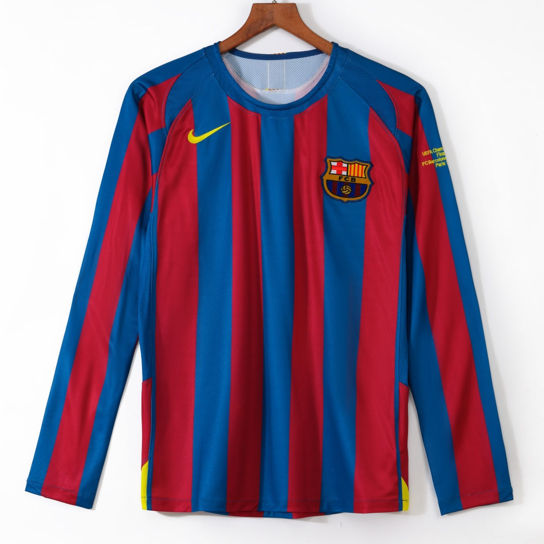 Barcelone Maillot Manches Longues Domicile Rétro 2005/2006