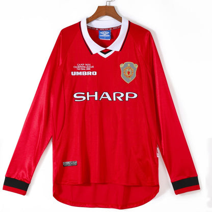 1999-2000 Manchester United Domicile maillot Retro Manches Longues