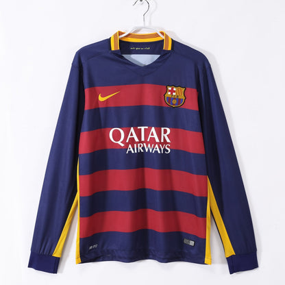 Barcelone Maillot Manches Longues Domicile Rétro 2015/2016