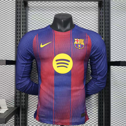 Barcelone Maillot Manches Longues Domicile 25/26 – Version Player