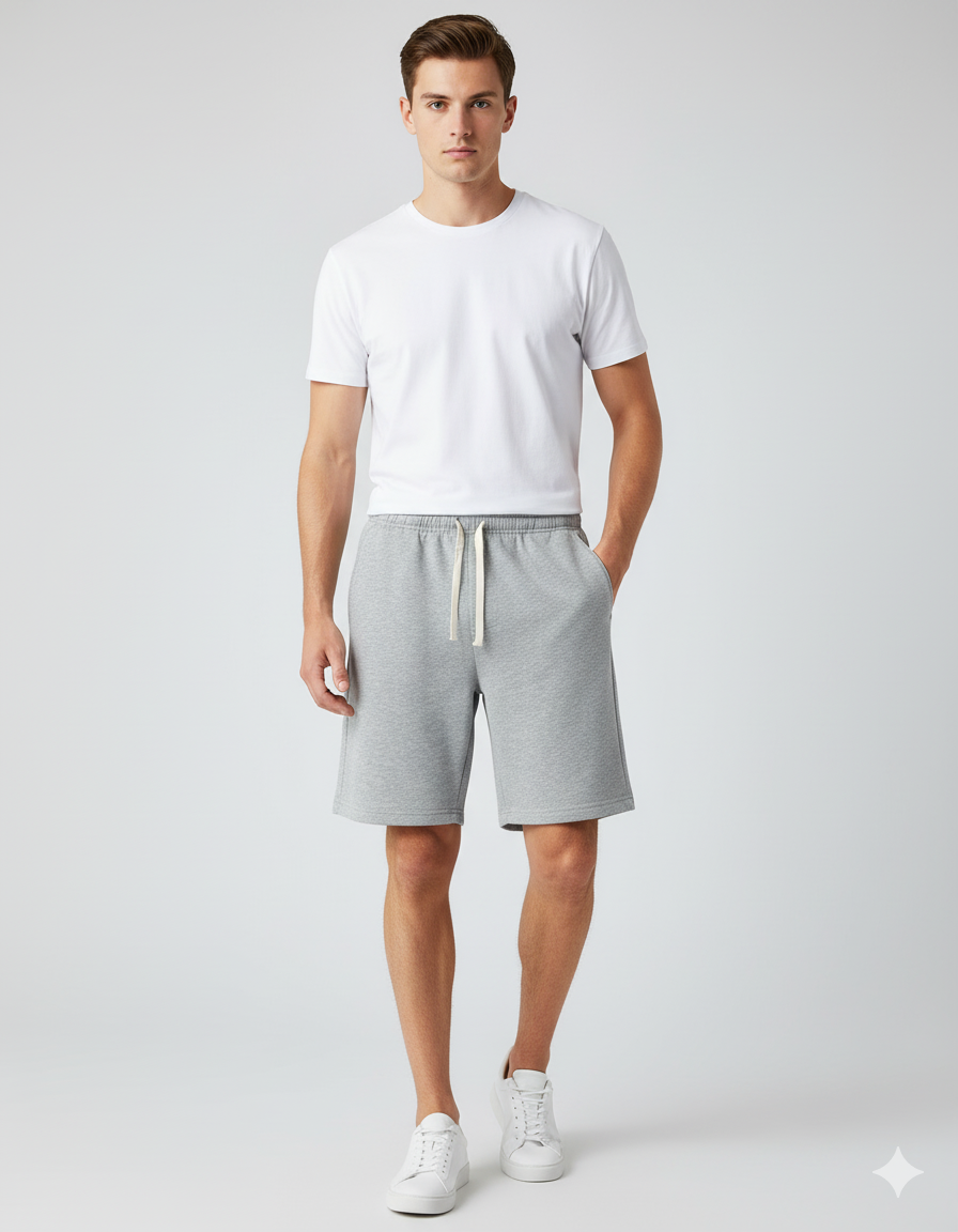 Short à coupe régulière - Gris