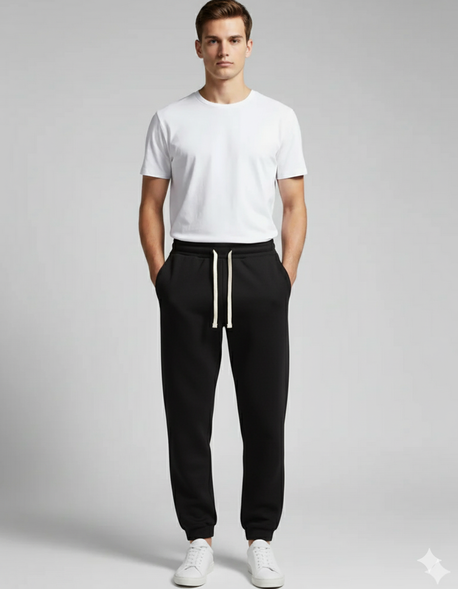 Pantalon de survêtement à coupe serrée - Noir
