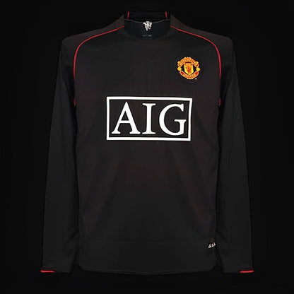 Manchester United maillot extérieur Rétro Manches Longues 2007 2008 – vue 2
