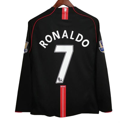 Manchester United maillot extérieur Rétro Manches Longues 2007 2008 – vue 3