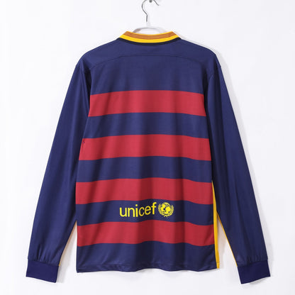 Barcelone Maillot Manches Longues Domicile Rétro 2015/2016 – vue 2